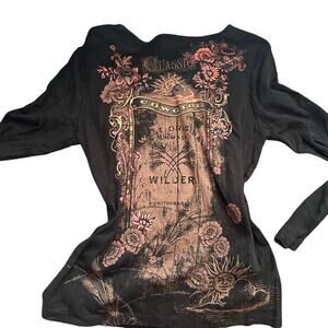Y2k vintage goth western long sleeve sz L